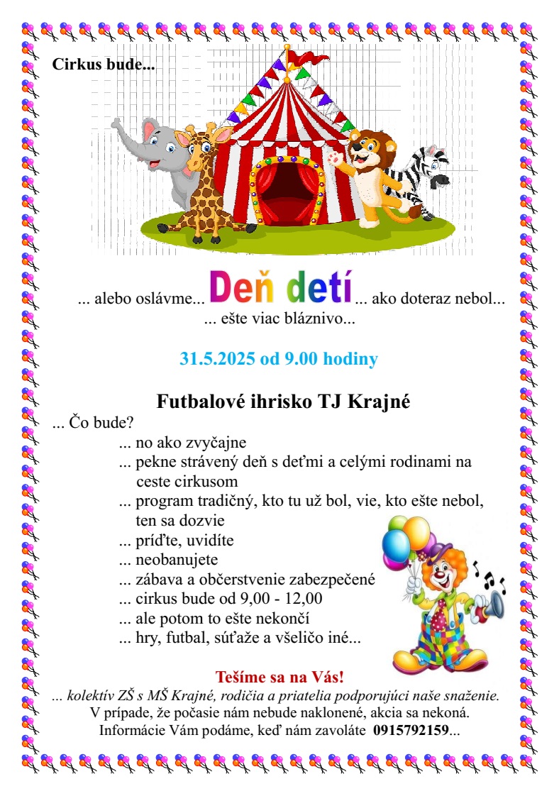 Pozvánka na Deň detí 2025