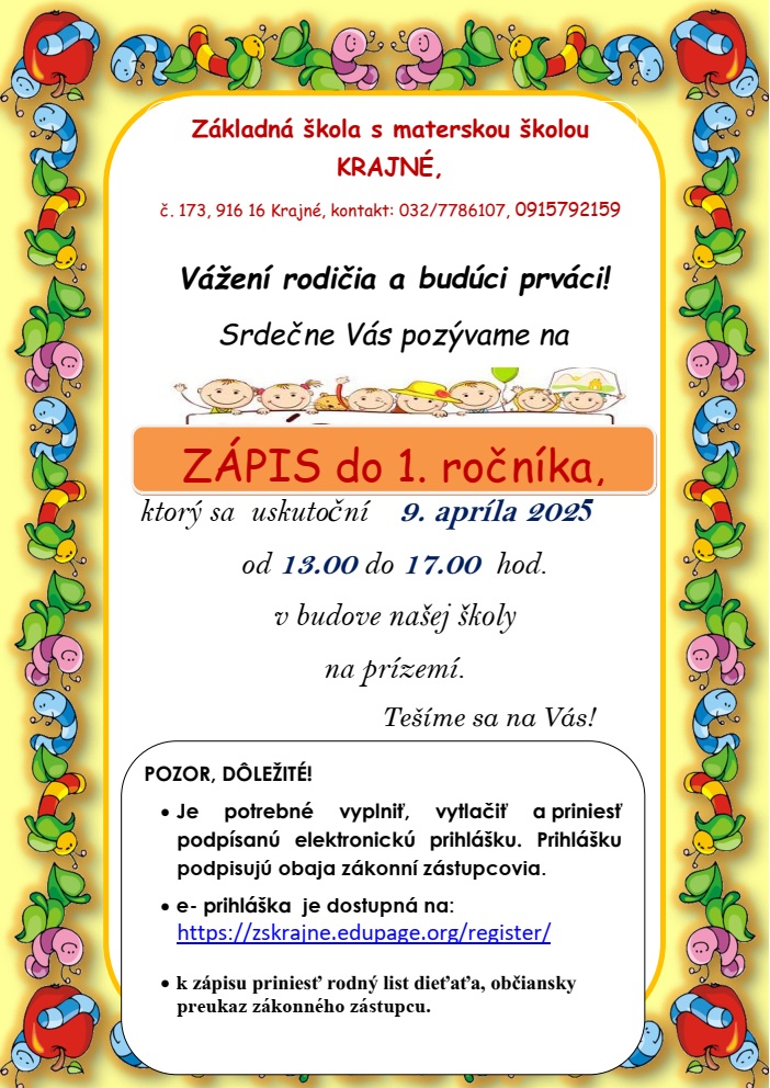 Zápis do 1.ročníka